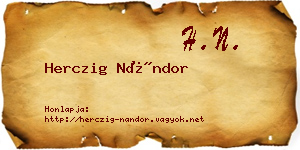 Herczig Nándor névjegykártya